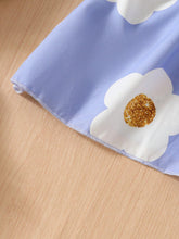 Toddler Girls Sleeveless Floral Print Cute Sweet Purple Mini Dress With Ribbon, Summer